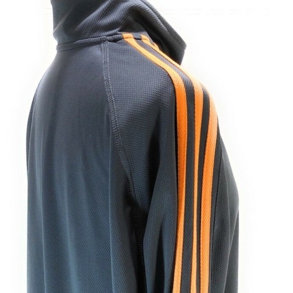 Adidas Track Sweater Dark Gray Orange Strips - Picture 3 of 6